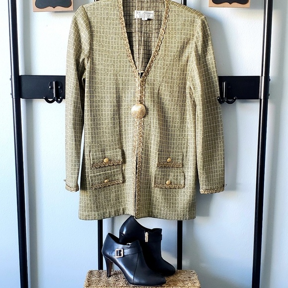St John Evening by Marie Gray Gold Cardigan Size 6 - Picture 1 of 6